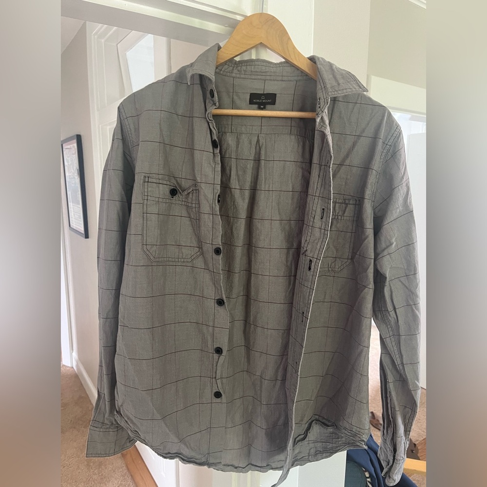Gray Casual Button Down Shirt Lightweight Versatile